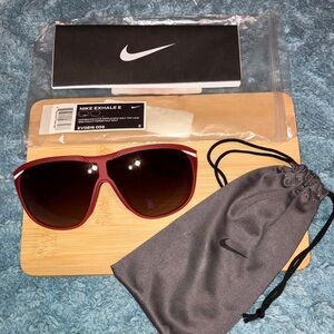 Nike Burgundy & White EXHALE E Sunglasses With Case NEW